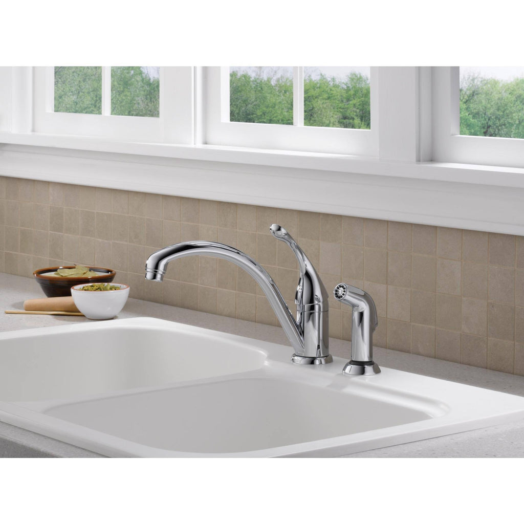 Stainless Steel Single Handle Kitchen Faucet with Spray D91472