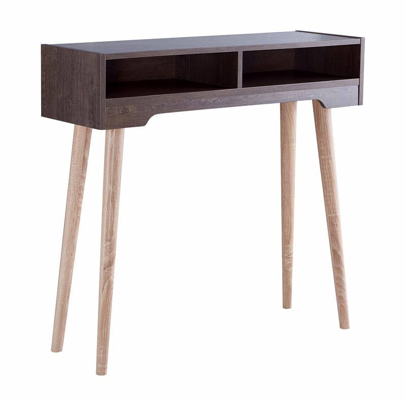 Modern Wood Console Table in Weathered Walnut A416