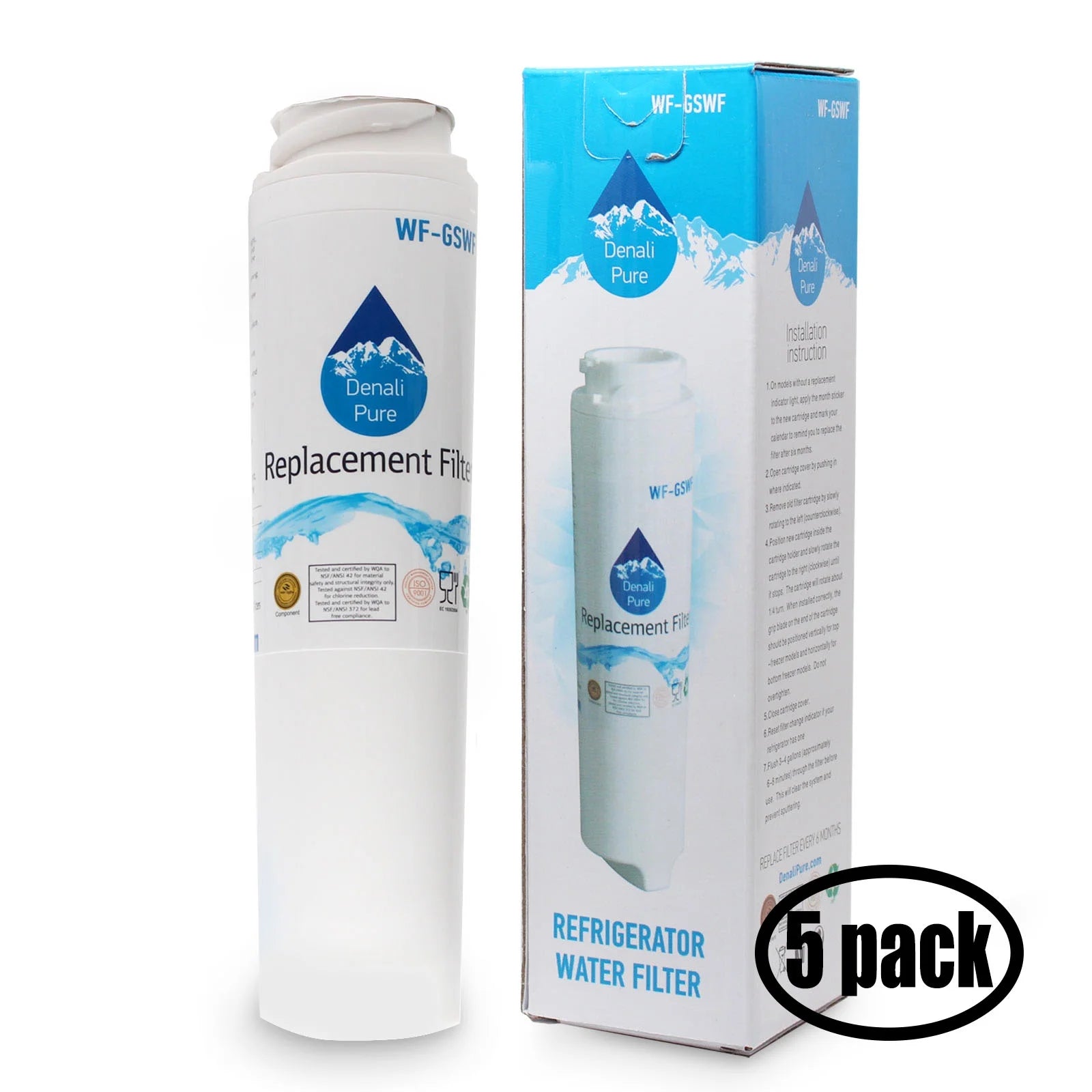 5-Pack Replacement Refrigerator Water Filter Cartridge V6680