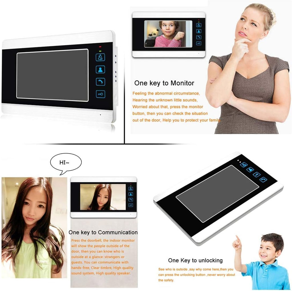 7 Inches Aluminum Alloy Panel Wired Video Door Phone Kits R309