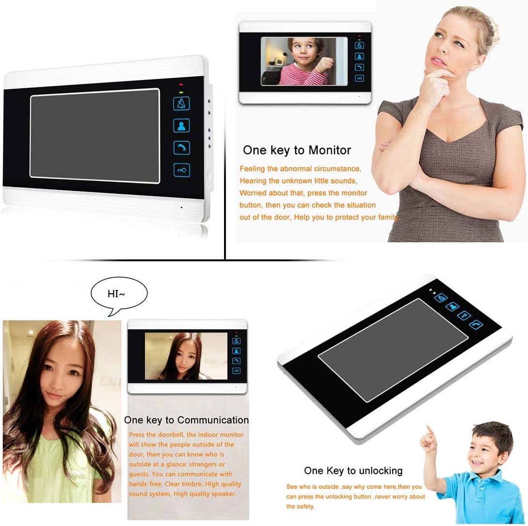 7 Inches Aluminum Alloy Panel Wired Video Door Phone Kits R309