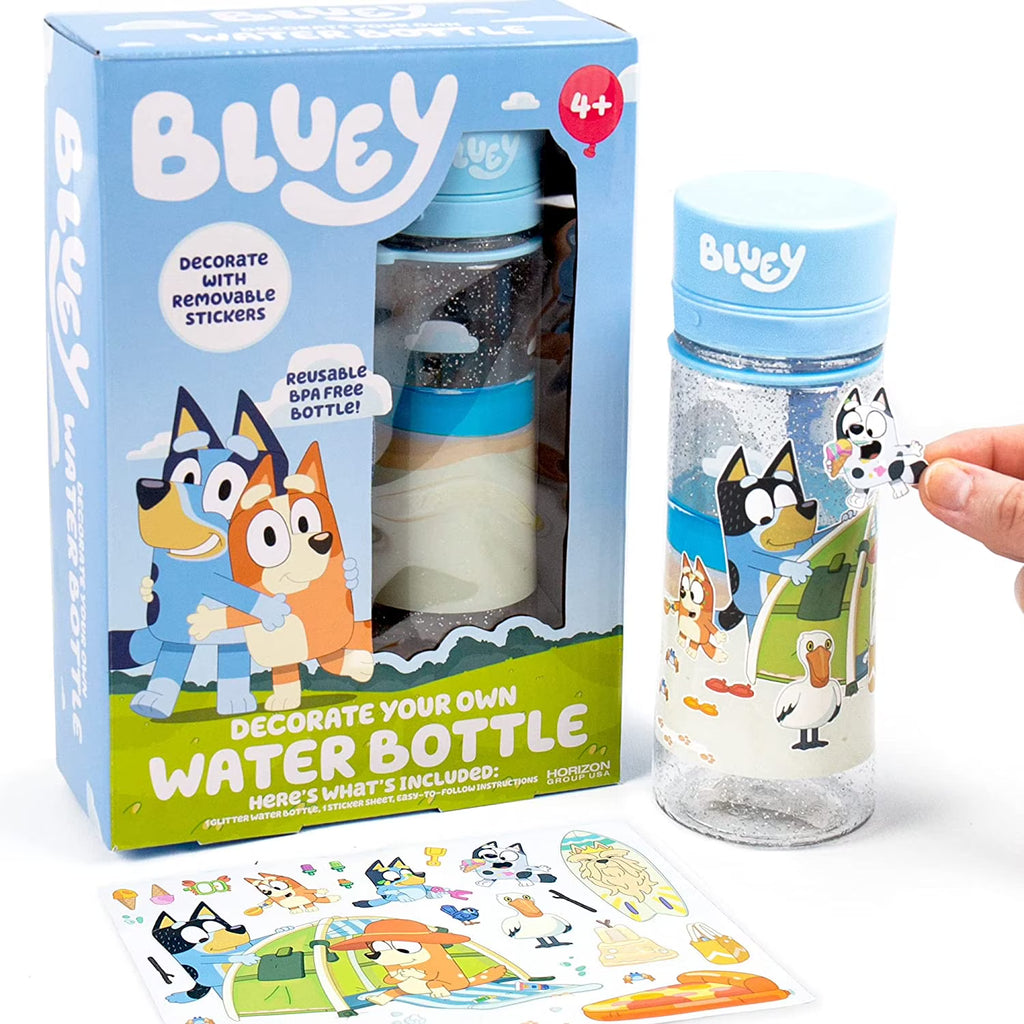 Bluey Decorate Your Own Reusable BPA-Free Water Bottle with Repositionable Stickers U8284