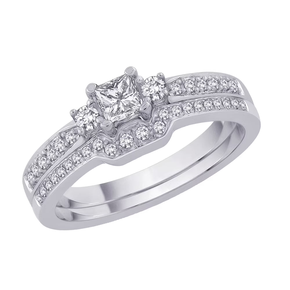 14K White Gold Diamond Bridal Engagement Set L778423
