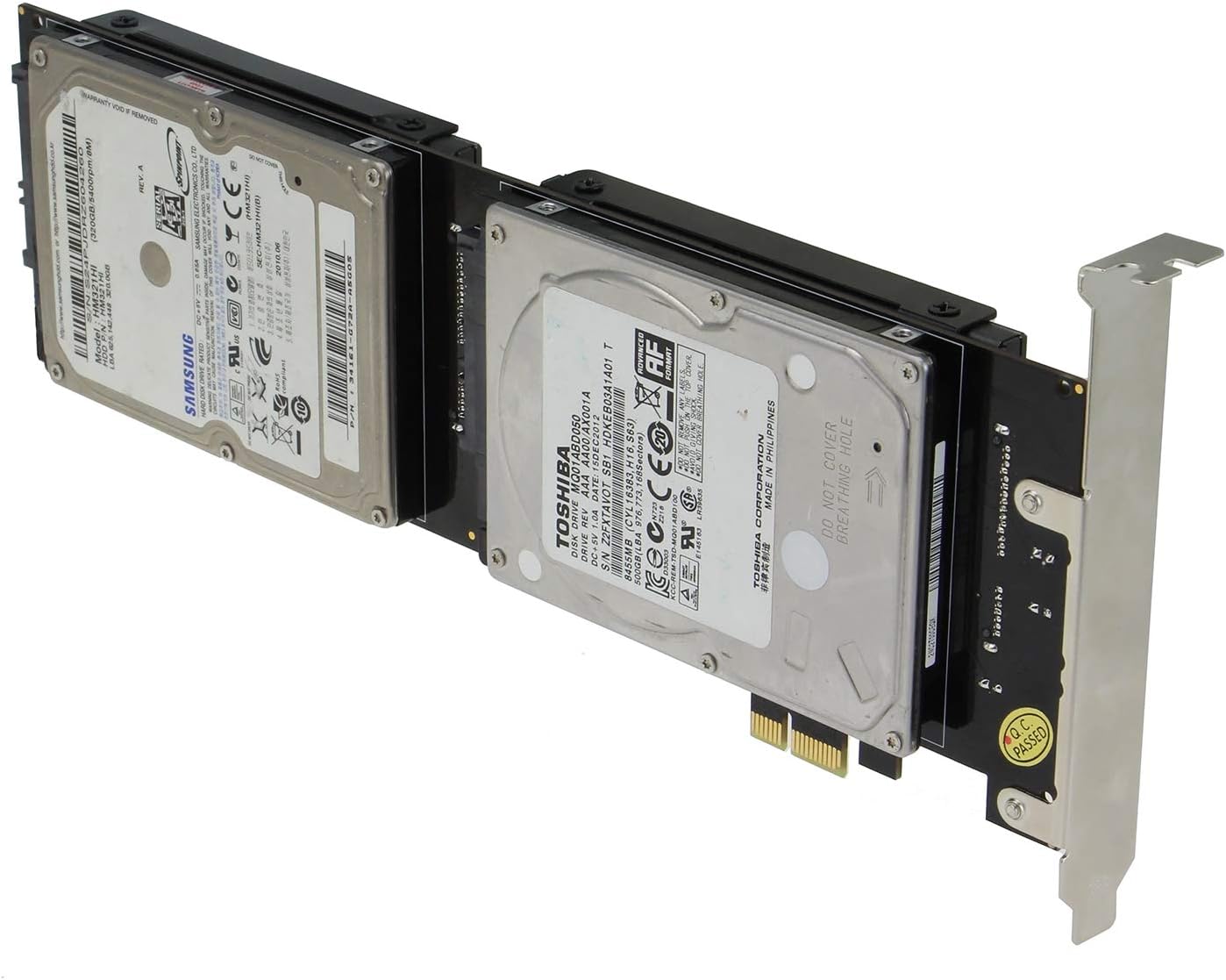 PCI Express Quad 2.5 Inch SATA SSD Controller Card F2366