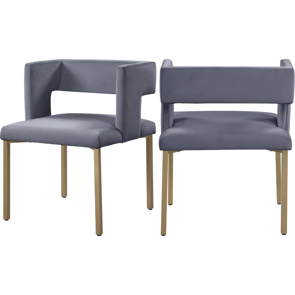 Gray Velvet Dining Chair (Set of 2) R194288