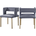 Gray Velvet Dining Chair (Set of 2) R194288