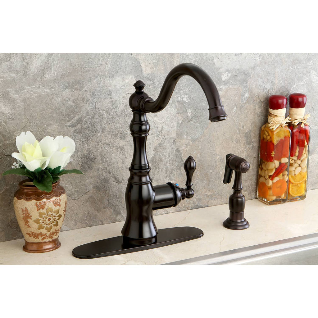 Oil-Rubbed Bronze Single-Handle Swiveling Kitchen Faucet I24628