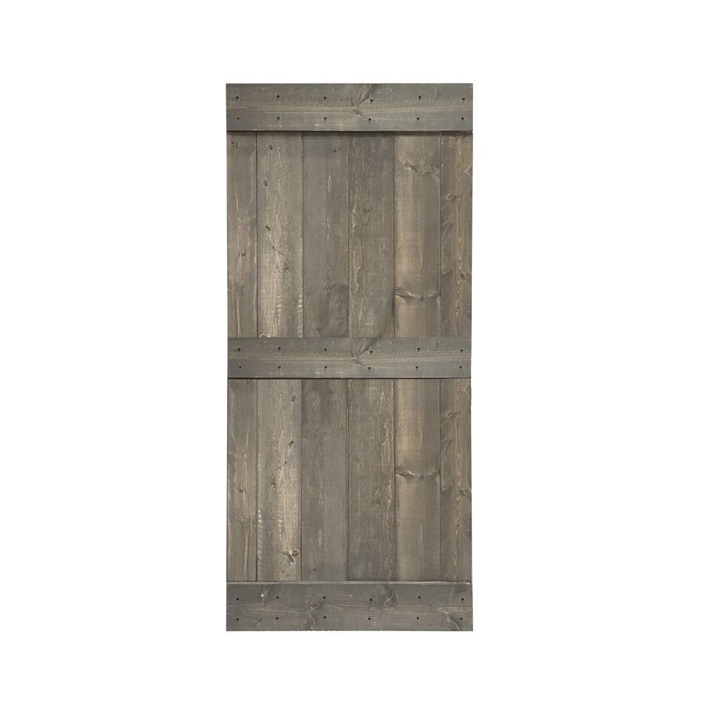 Charcoal Black Solid Wood Interior Sliding Barn Door 38 x 84 D367