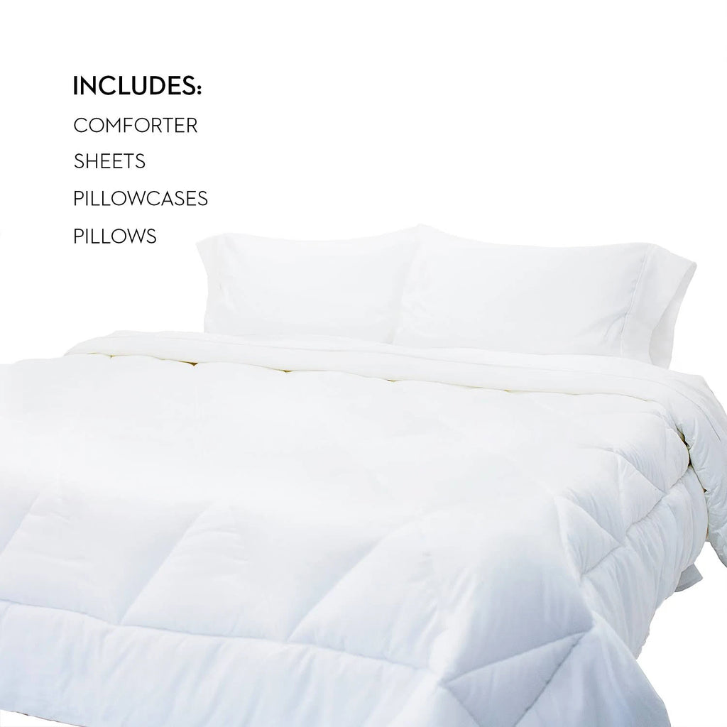 Split Cal King White Reversible Bed in A Bag K23553