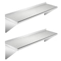 Stainless Steel Wall Mount Shelves, Set of 2, 48 x 12 Inch E588578