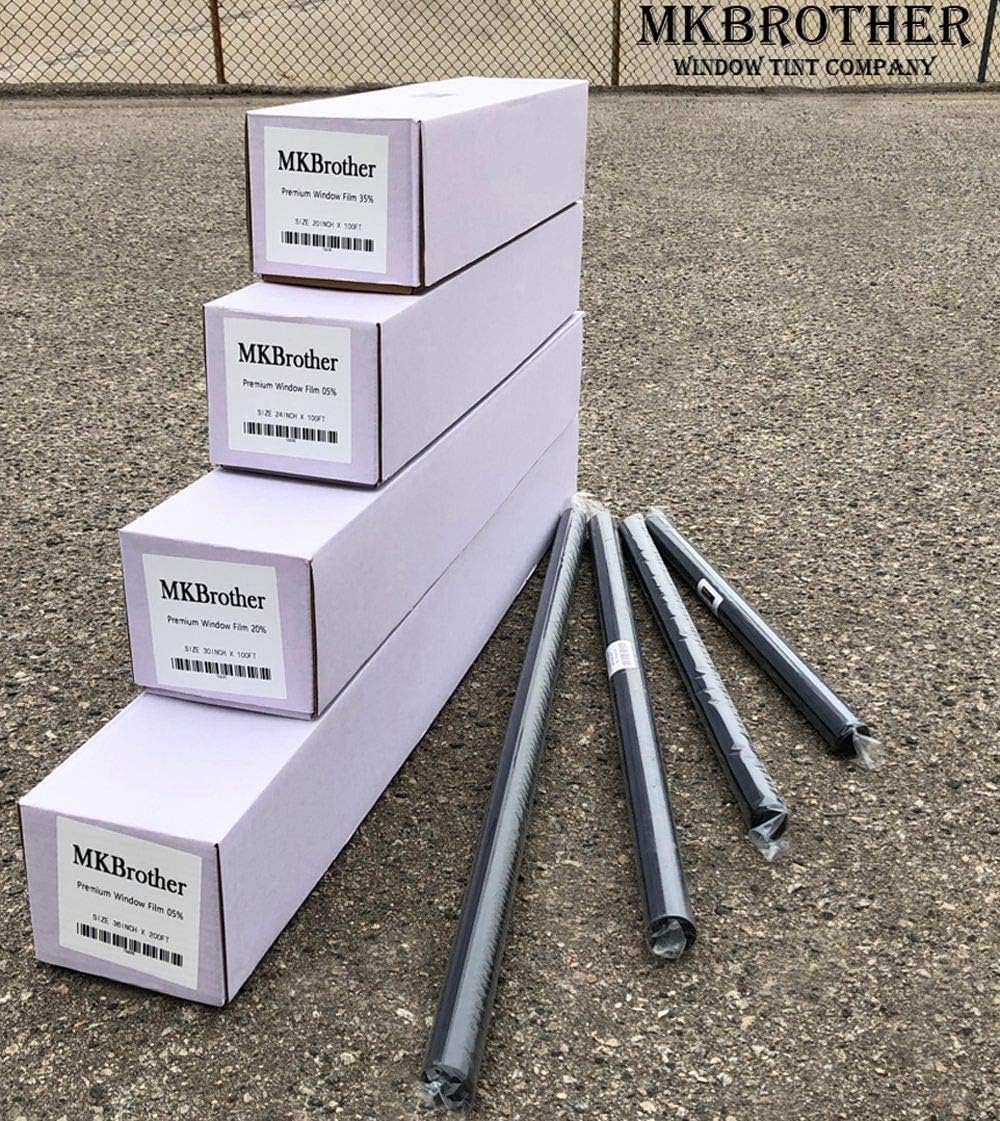 5% VLT 36 in x 50' Ft Heat & UV Block Window Tint Film Pack of 2 O360257