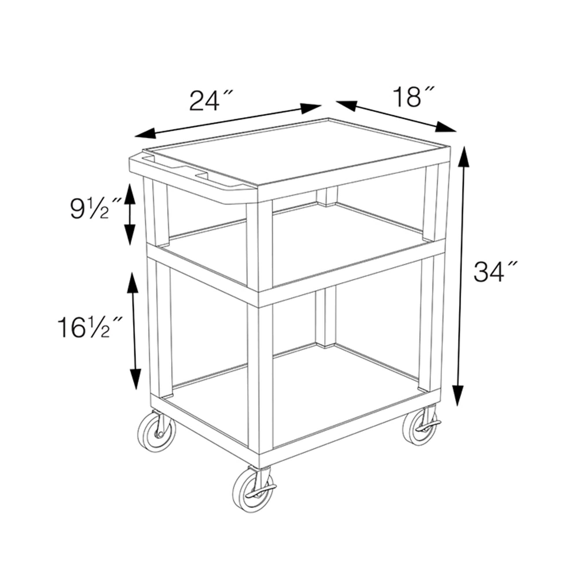 Blue 3 Shelf Utility Cart Y589