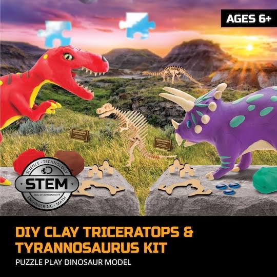 DIY Clay Triceratops & Tyrannosaurus Kit L1990