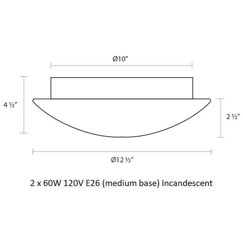 Mushroom 15 1/2x22 Surface Mount, Satin Nickel Q994