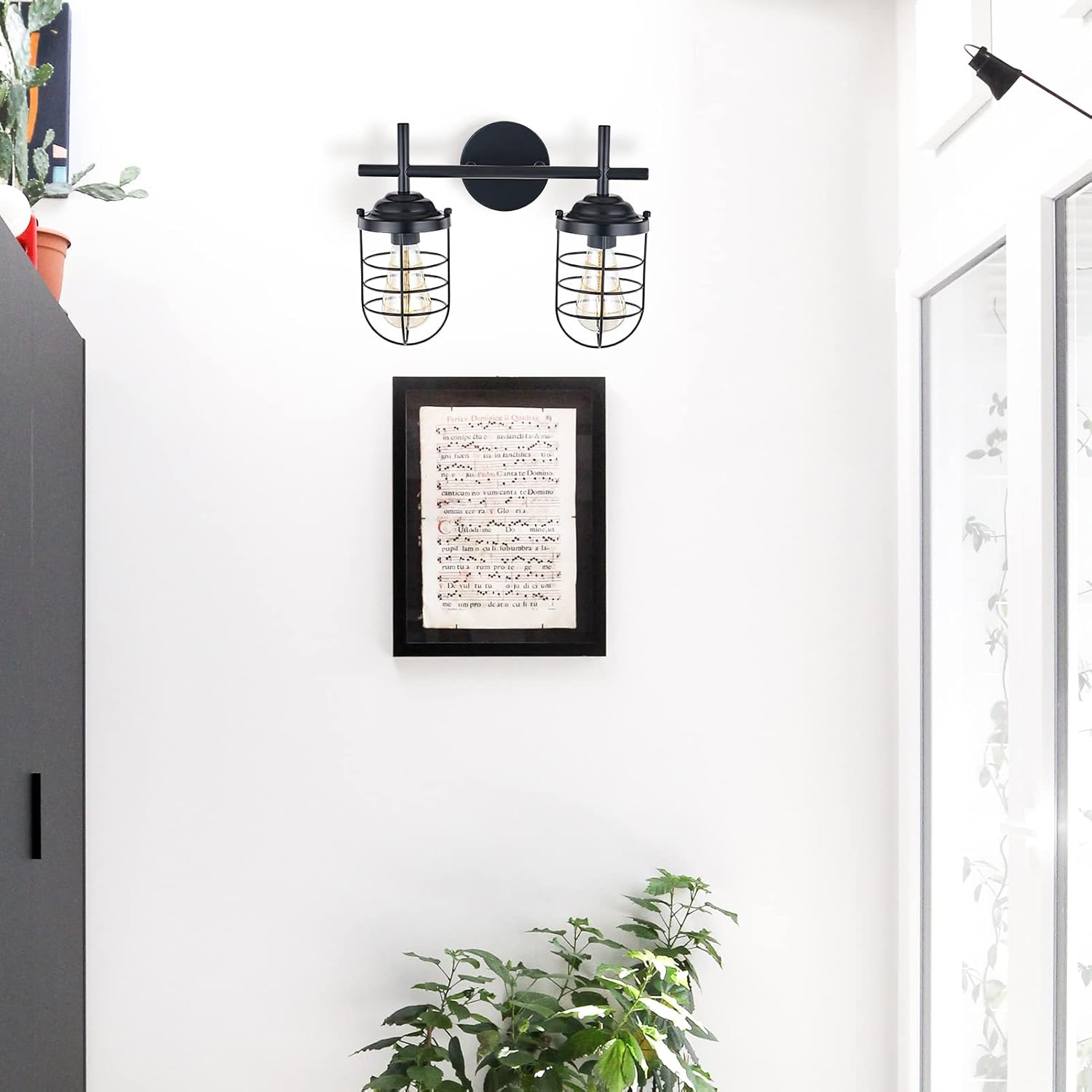 Black Vanity Light Wall Sconce W57478