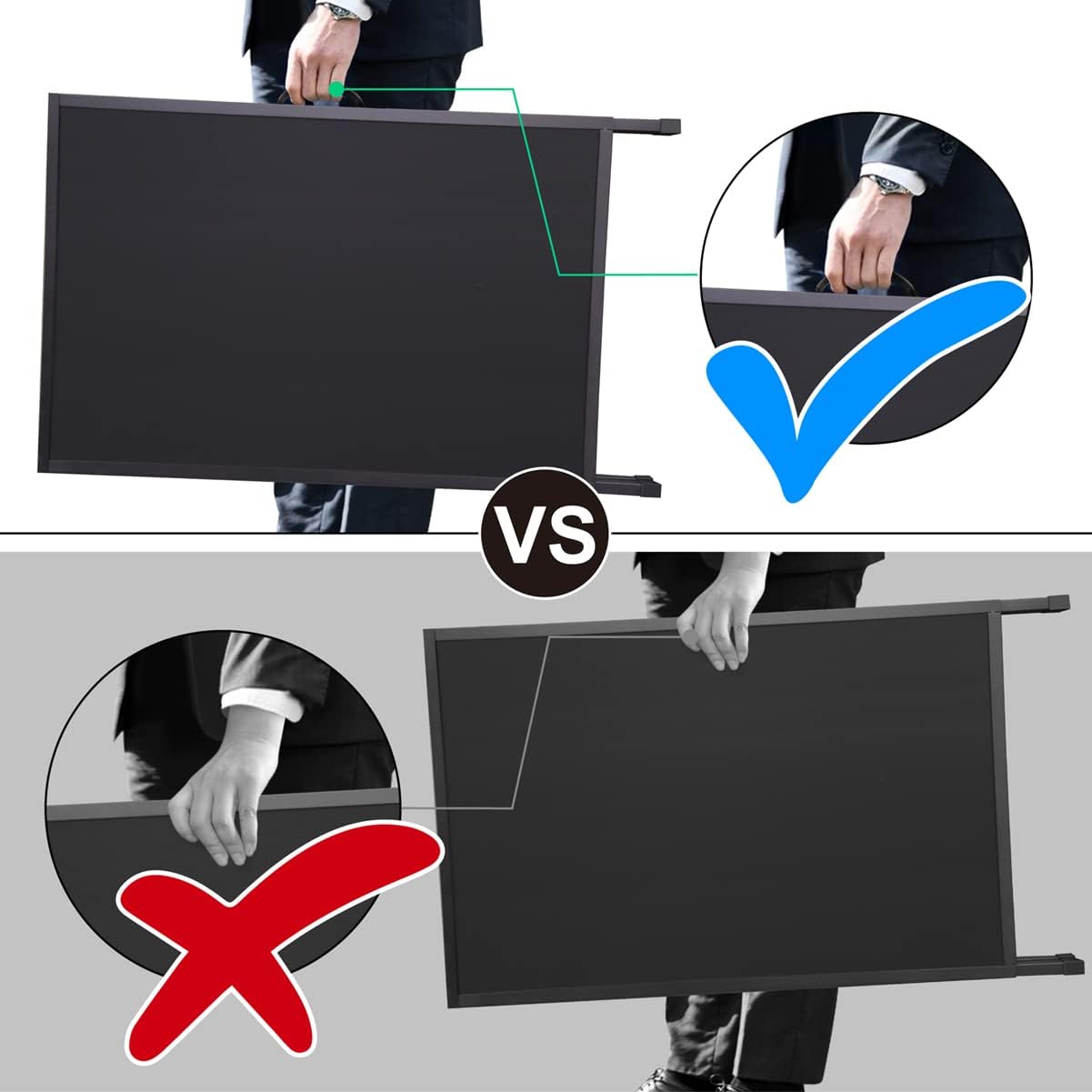 Heavy Duty Double-Sided Folding A-Frame Sidewalk Sign 24x36 Inch Black Coated Steel Metal Frame Only Pack of 2 R7484