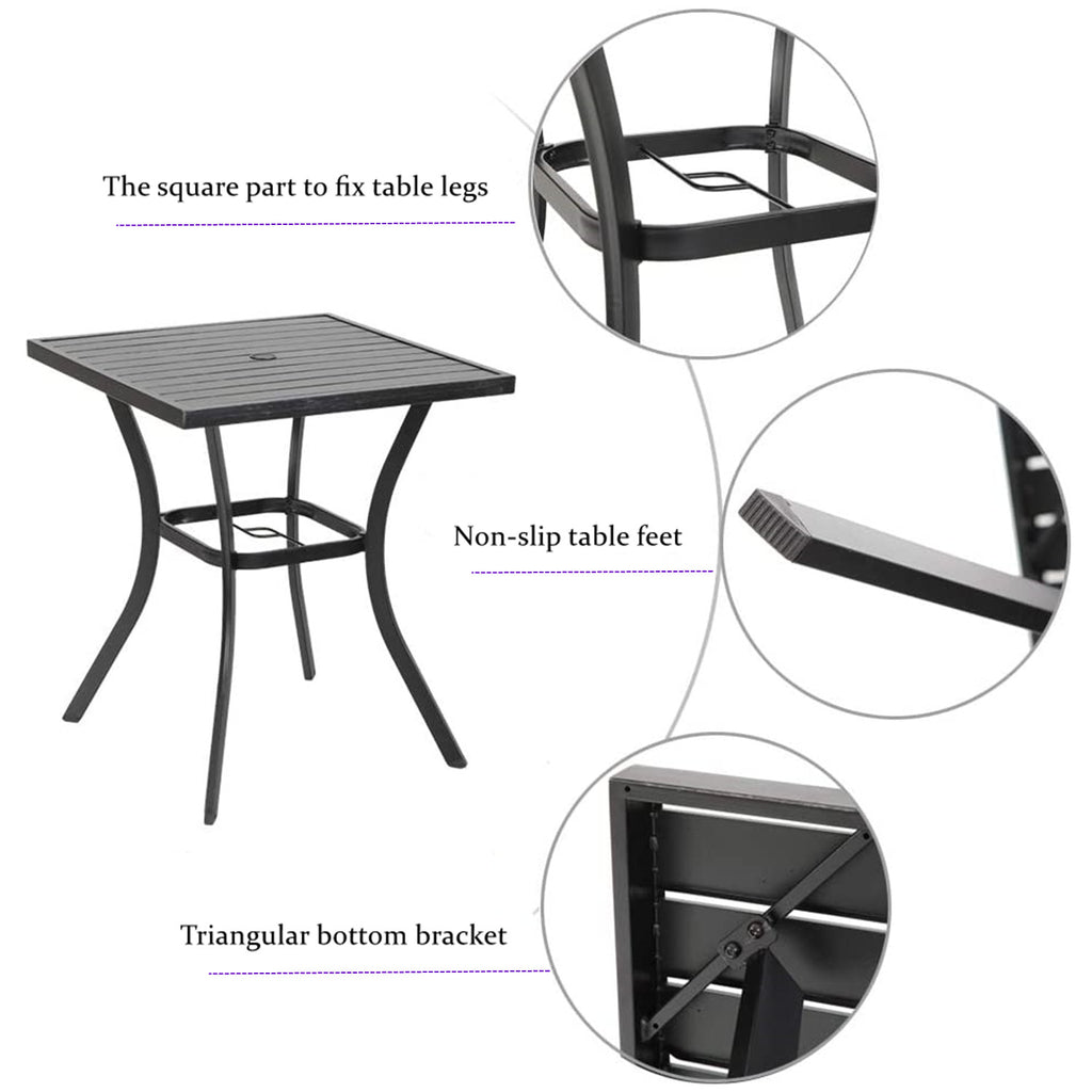 3 Pcs Patio Wicker Bistro Set Bar Table Stool I482