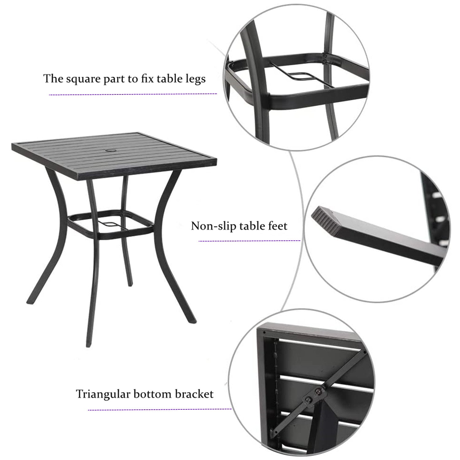 3 Pcs Patio Wicker Bistro Set Bar Table Stool I482