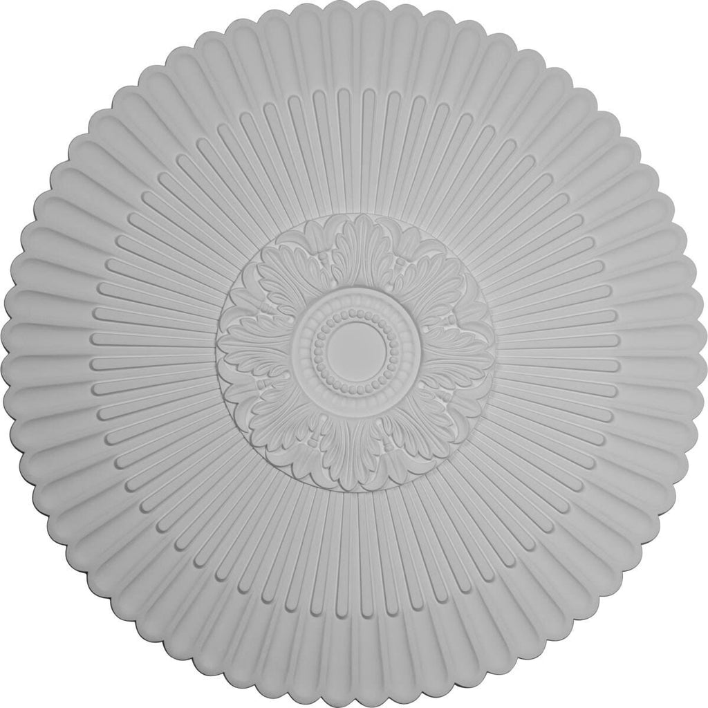 41x22OD x 1 5/8x22P Hand-Painted Stone Hearth Ceiling Medallion N8299