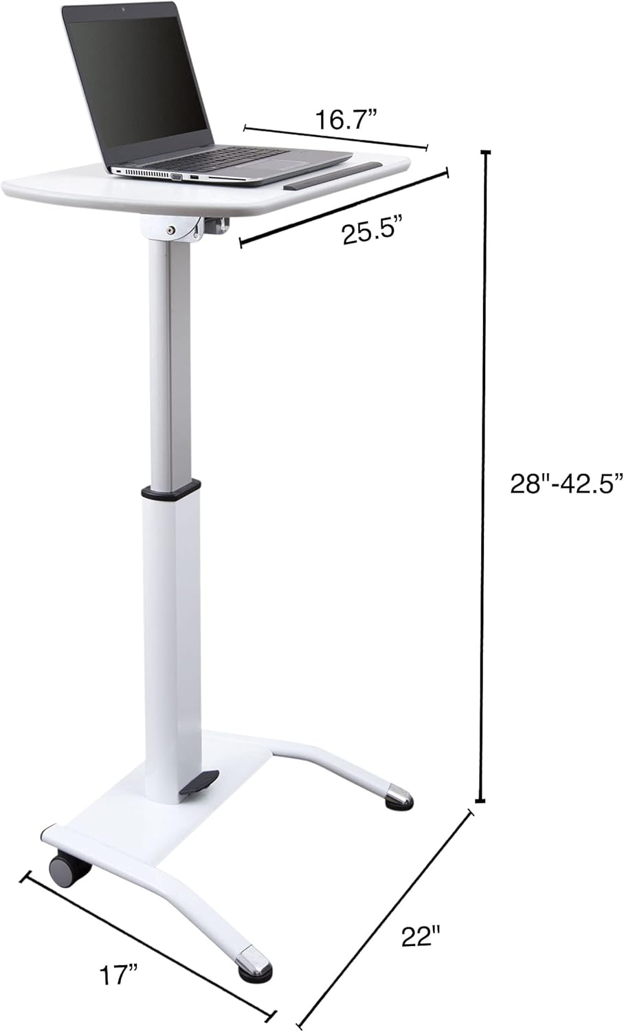 White Pneumatic Adjustable-Height Lectern K22207