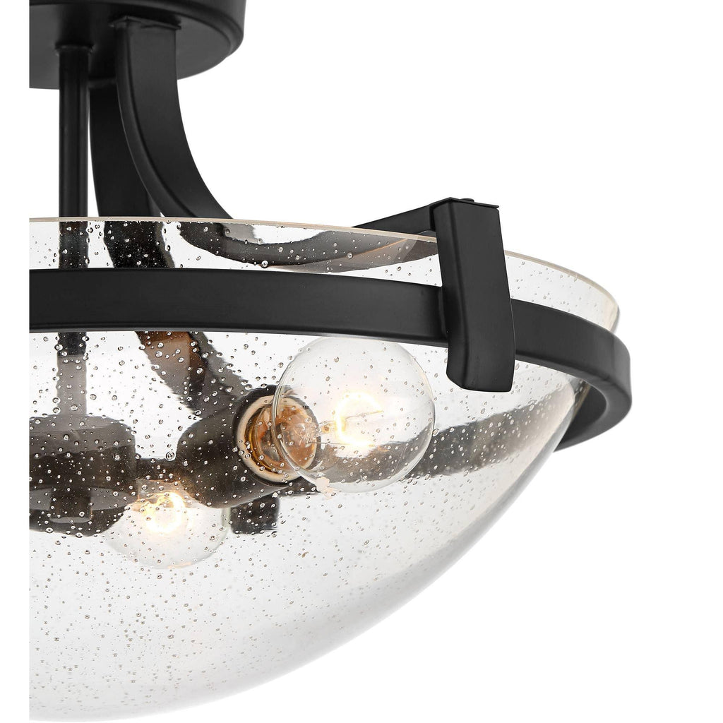 Black 3-Light Semi Flush Mount Ceiling Light J755