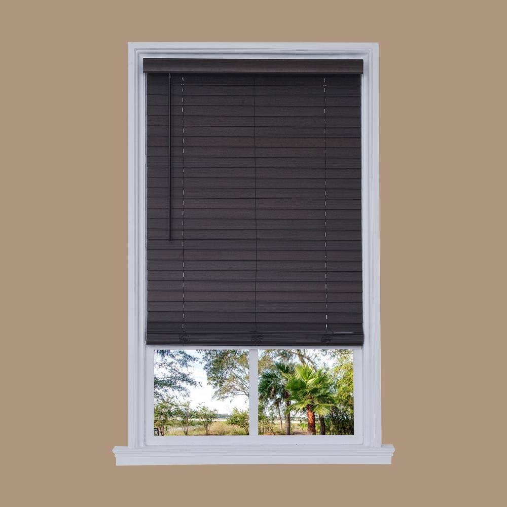 Walnut Faux Wood Cordless Horizontal Blinds F96208