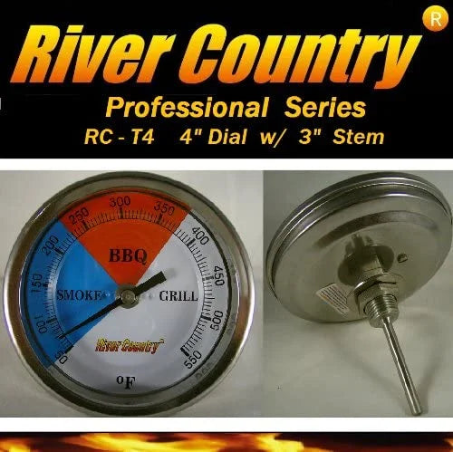 4" Dial BBQ Grill Smoker Thermometer (50 to 550 F) E3948