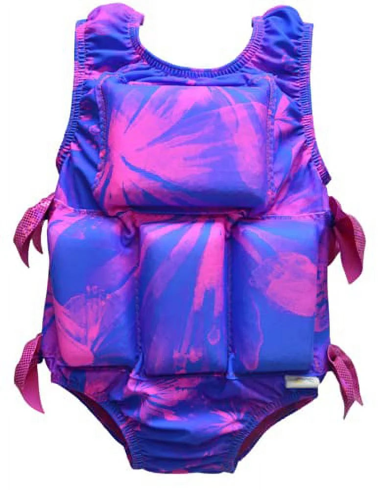 Pastel Paint Splatter Girl's Swimwear Flotation Life Vest Swimsuit H863429