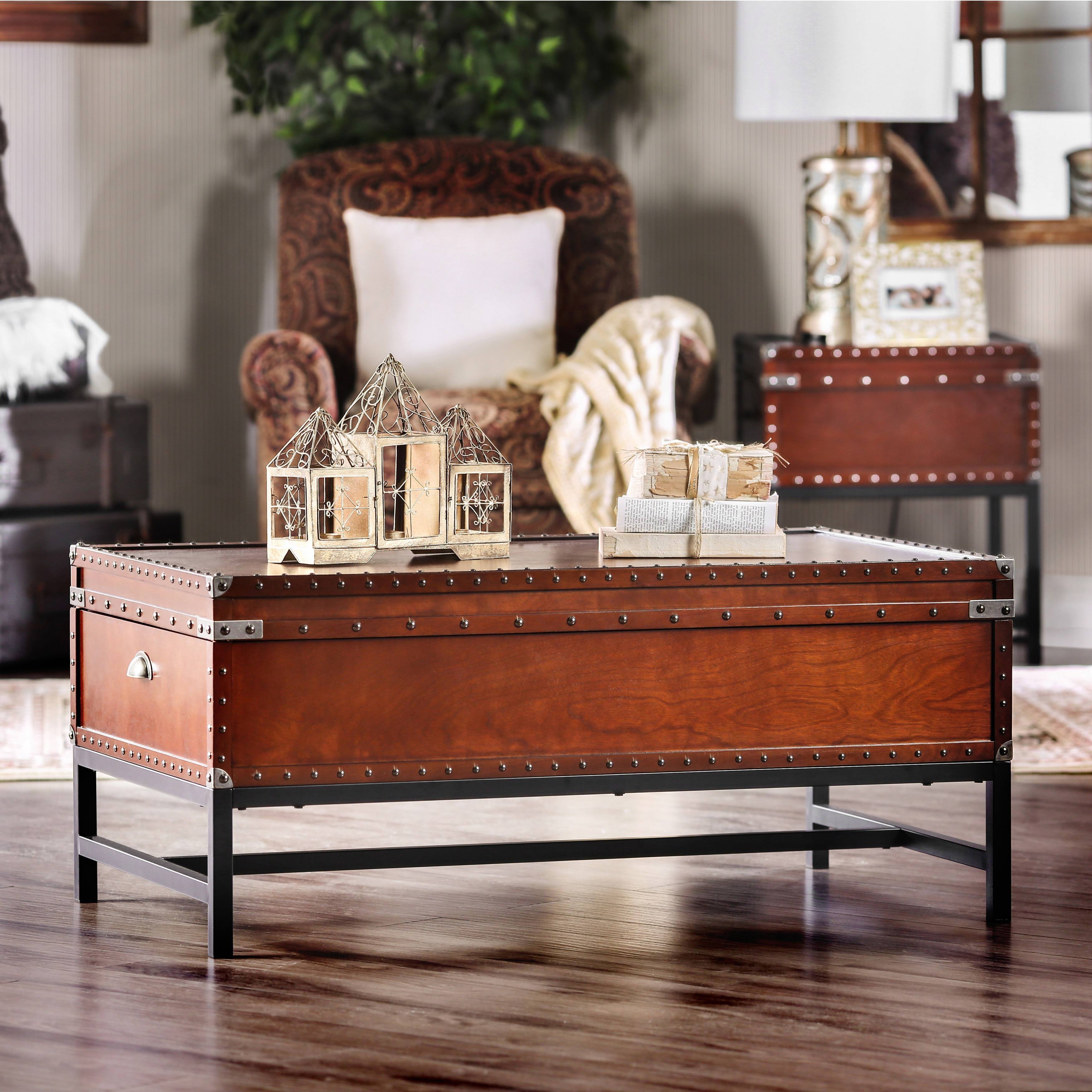 Industrial Cherry Solid Wood Coffee Table W634