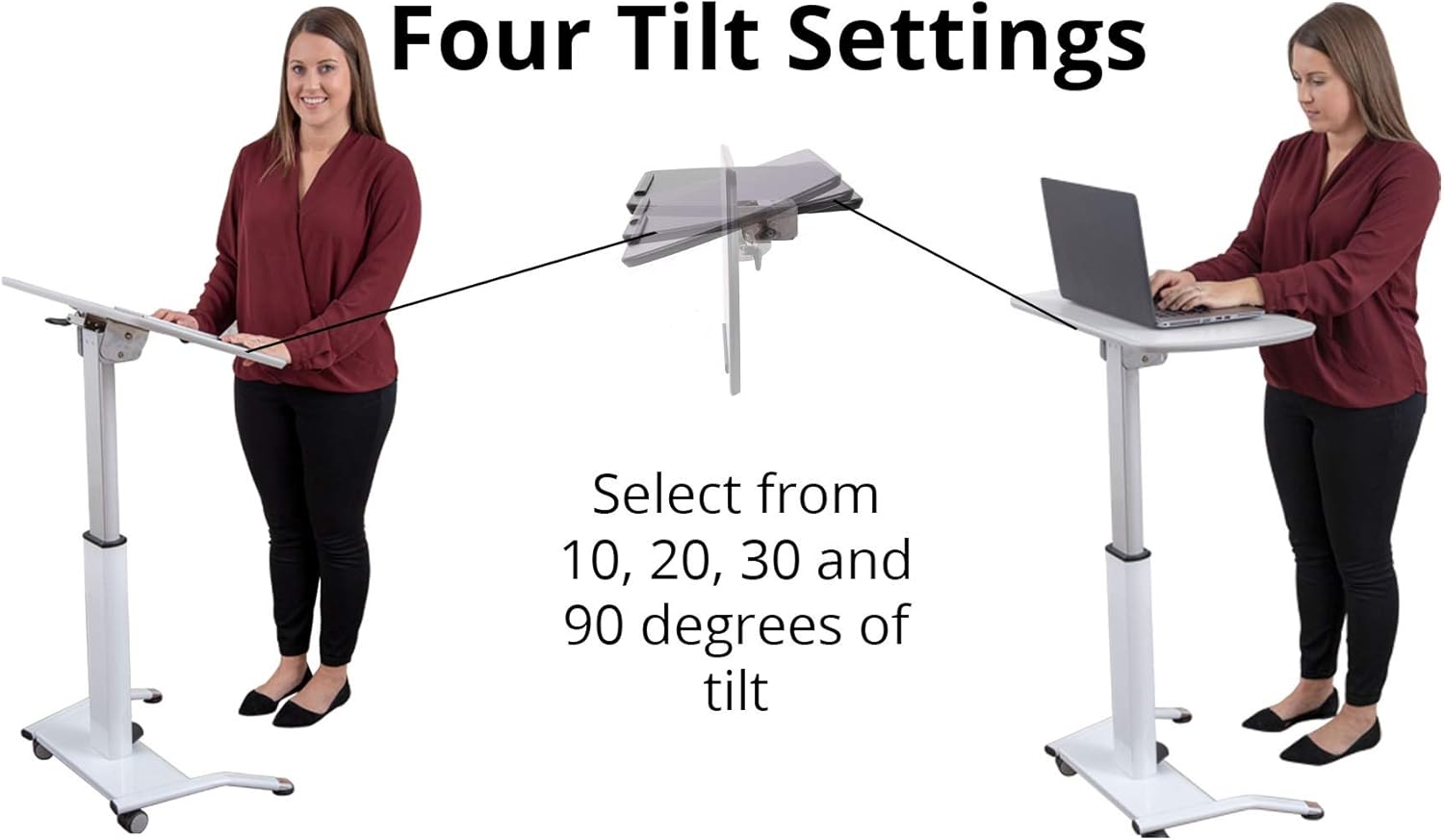 White Pneumatic Adjustable-Height Lectern K22207