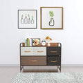 5 Drawers Fabric Dresser with Steel Frame Wood Top R587