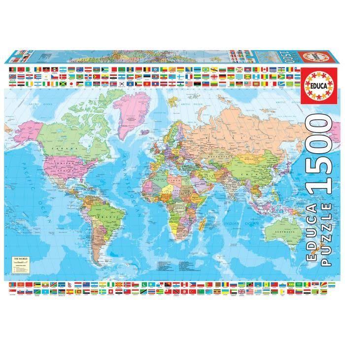1500-Piece World Map Puzzle U480450