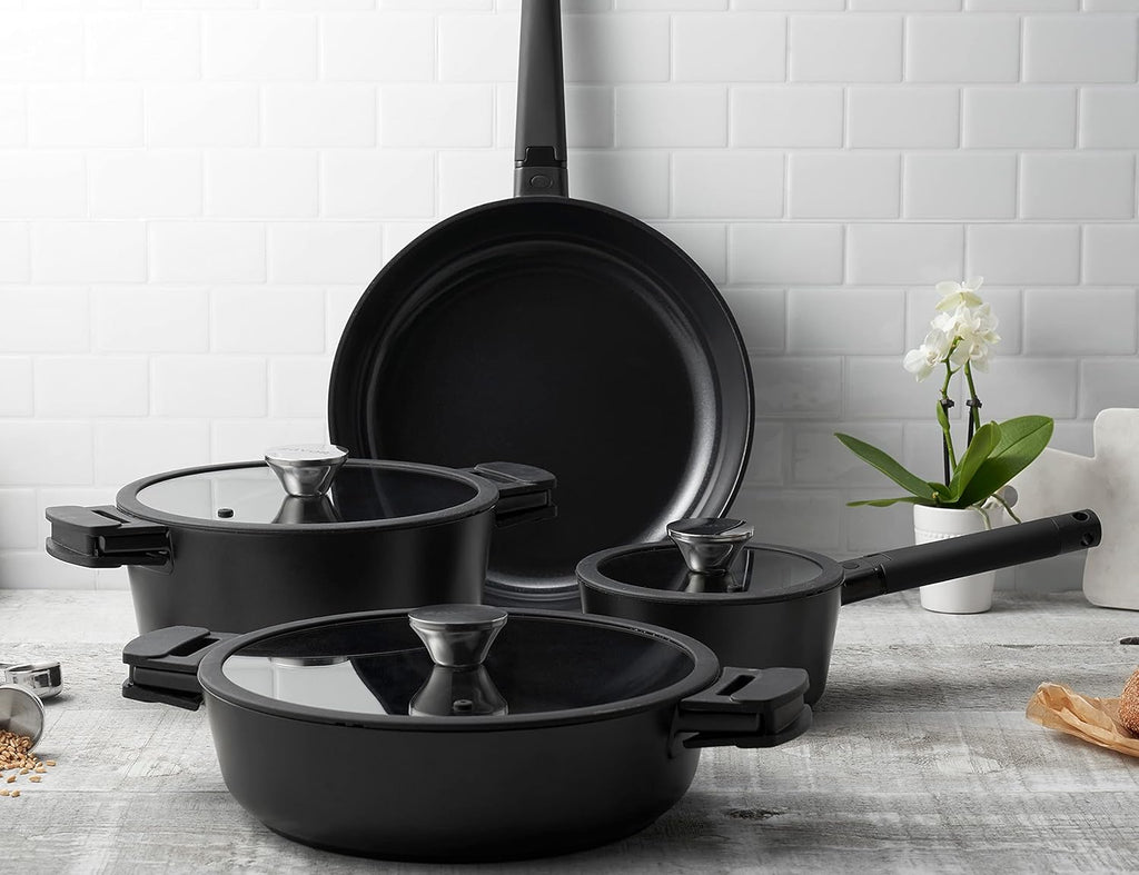 7 Piece Nonstick Ceramic Cookware Set with Detachable Handles W492