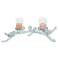 White and Clear Birds Christmas Candle Holder Q988