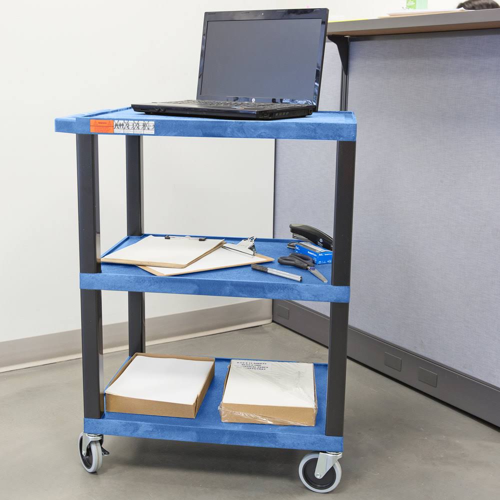 Blue 3 Shelf Utility Cart Y589