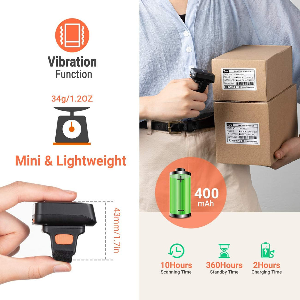 Wireless Ring Barcode Scanner with Bluetooth G4267