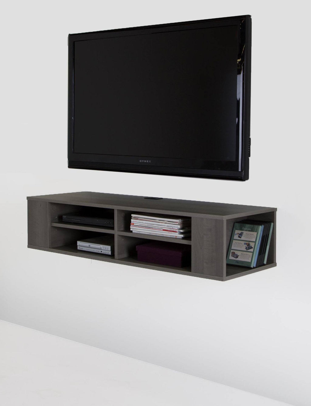 Wall Mounted Media Console, Gray Maple U8385