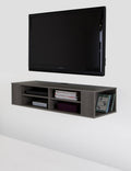 Wall Mounted Media Console, Gray Maple U8385