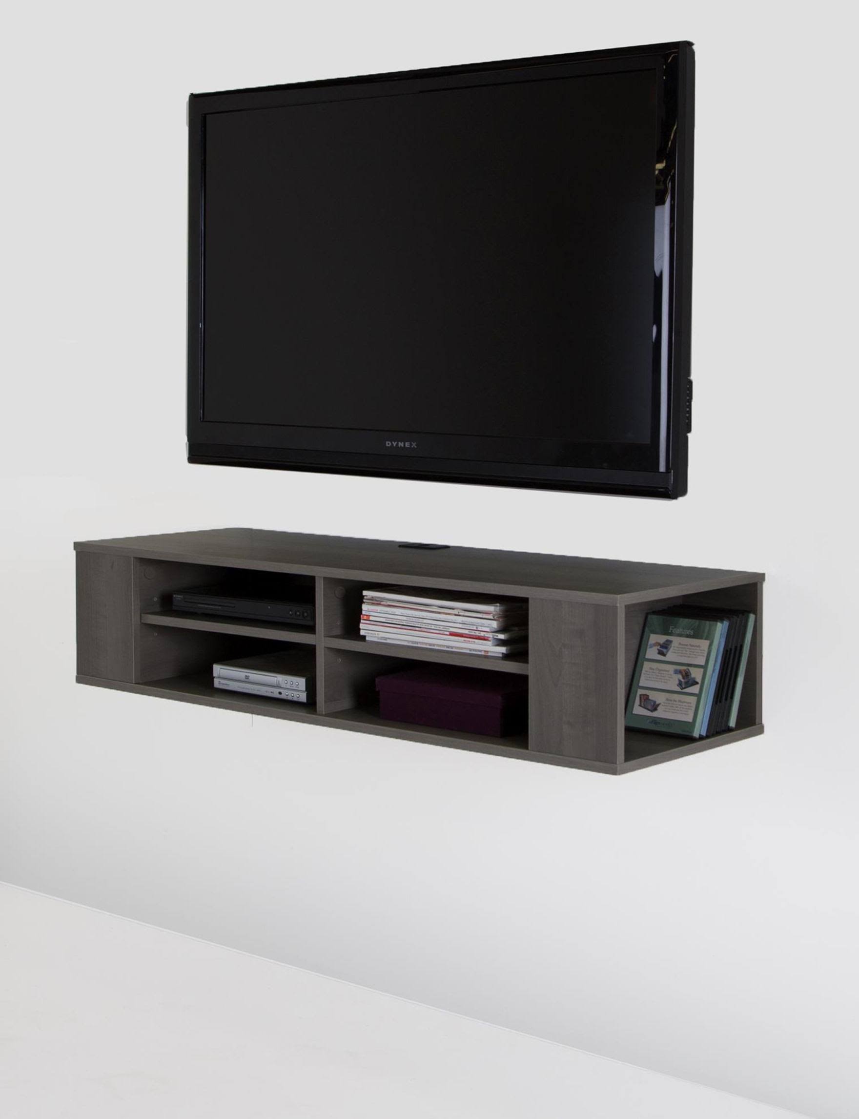 Wall Mounted Media Console, Gray Maple U8385
