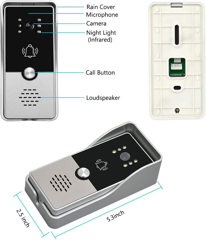 7 Inches Aluminum Alloy Panel Wired Video Door Phone Kits R309