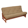 Queen Size Khaki Suede 8-Inch Latex Futon Mattress O295