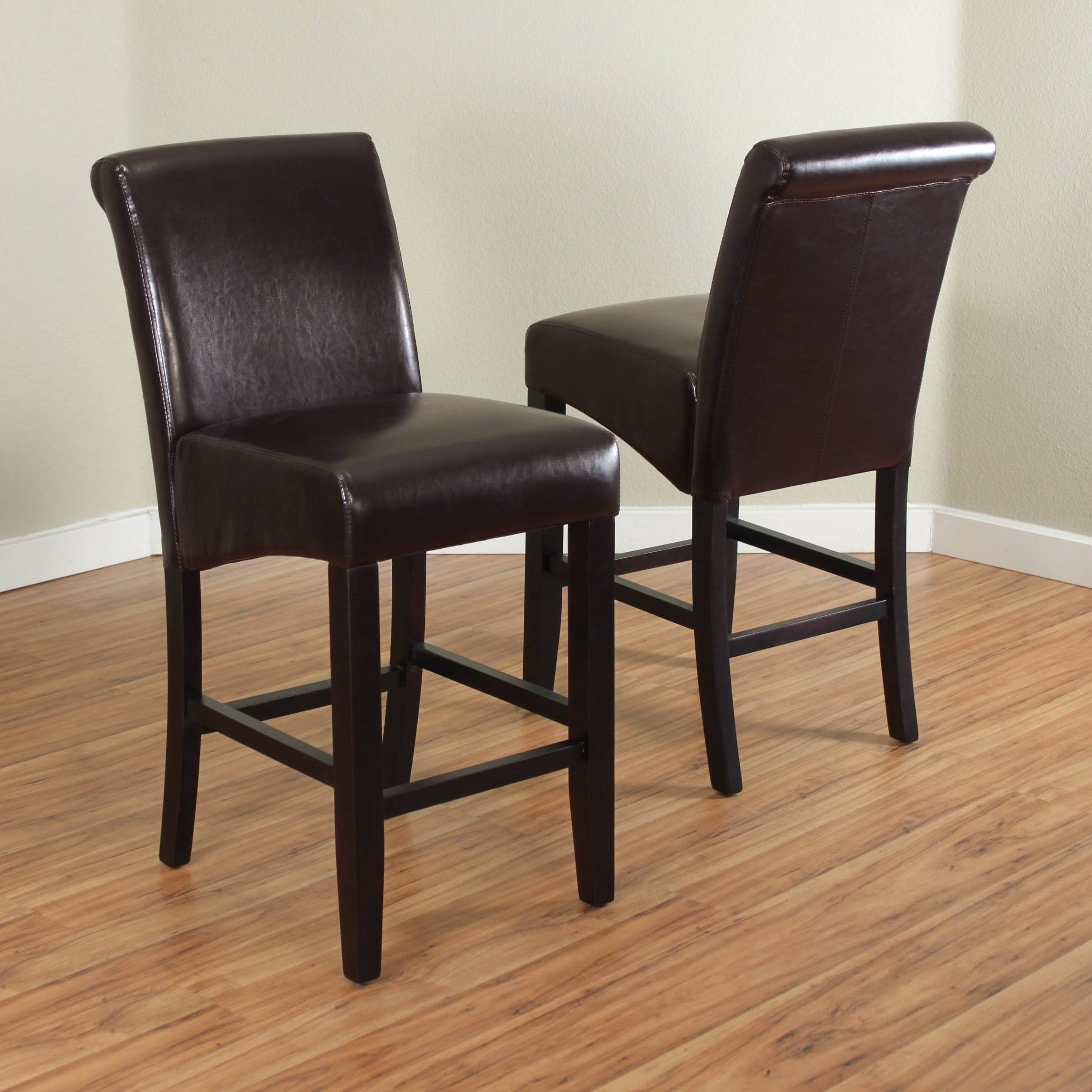 Faux Leather Counter Stools (Set of 2) Orange T26235