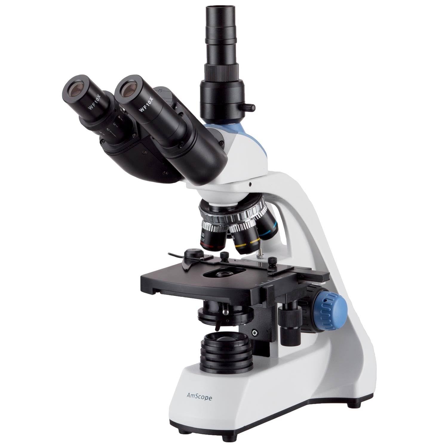 40X-1600X LED Trinocular Compound Microscope with 3D Two-Layer Mechanical Stage V2634