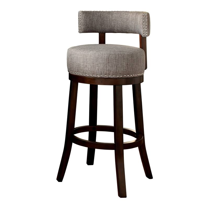 Light Gray Fabric Swivel Bar Stool (Set of 2) K762073