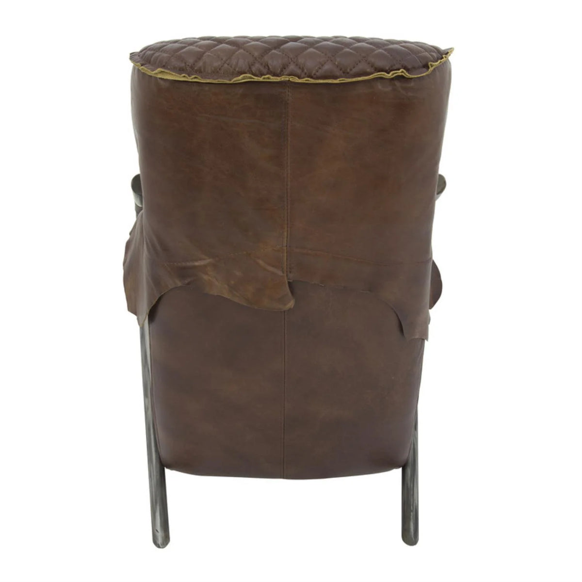 Brown Tufted Leather Accent Chair D5508