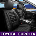 Black Faux Leather Car Seat Covers Full Set 5 Seats Waterproof N9414