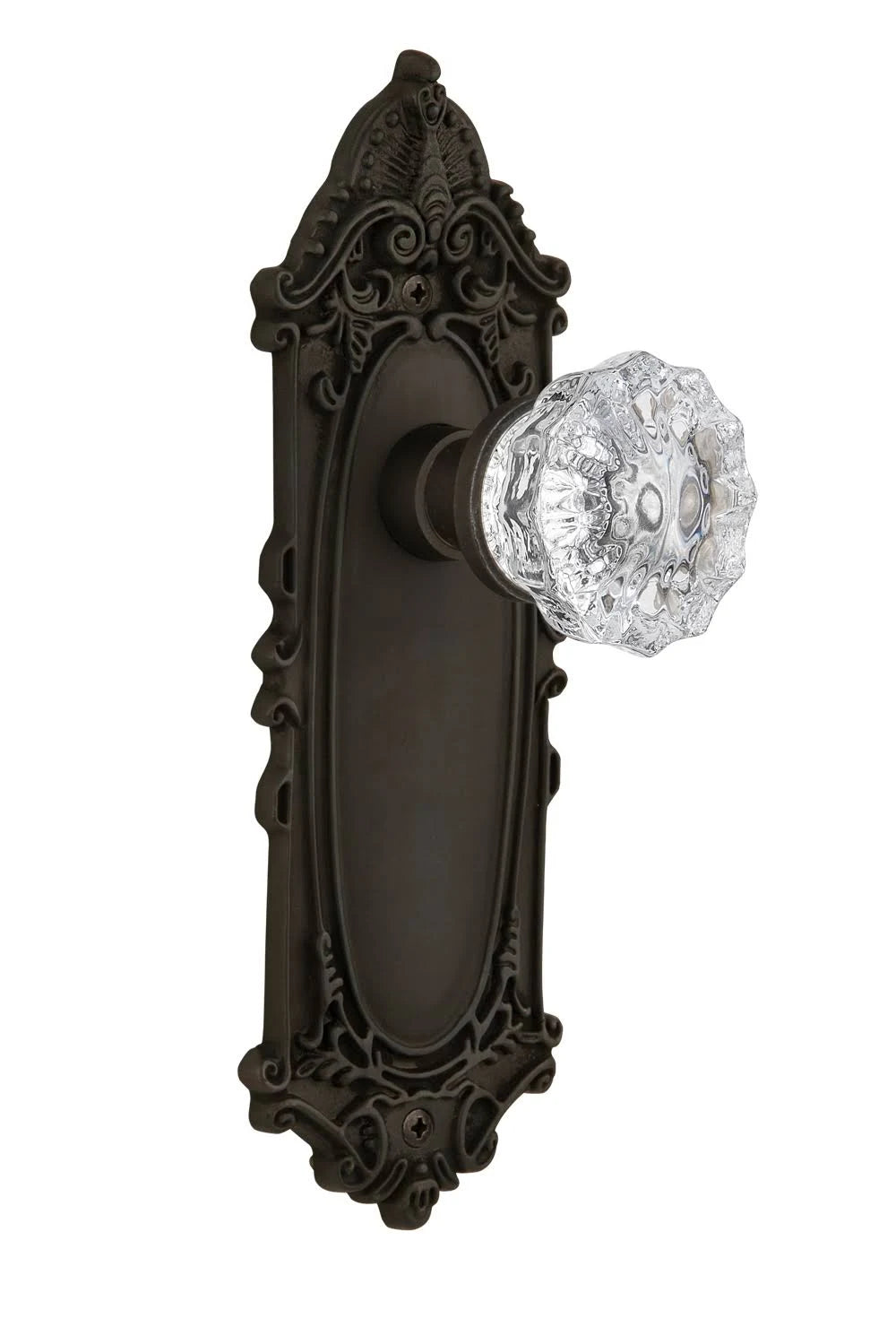 Crystal Glass Door Knob, Oil-Rubbed Bronze H378