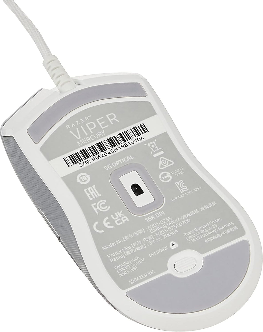 Mercury White 71g Lightweight Wired Gaming Mouse Pack of 2 D930