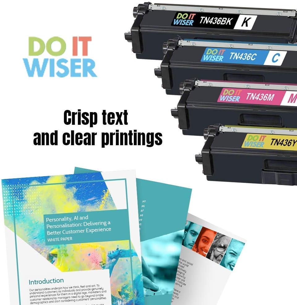 4 Pack Compatible Toner Cartridge for Brother TN436 TN433 TN431 Printer W680