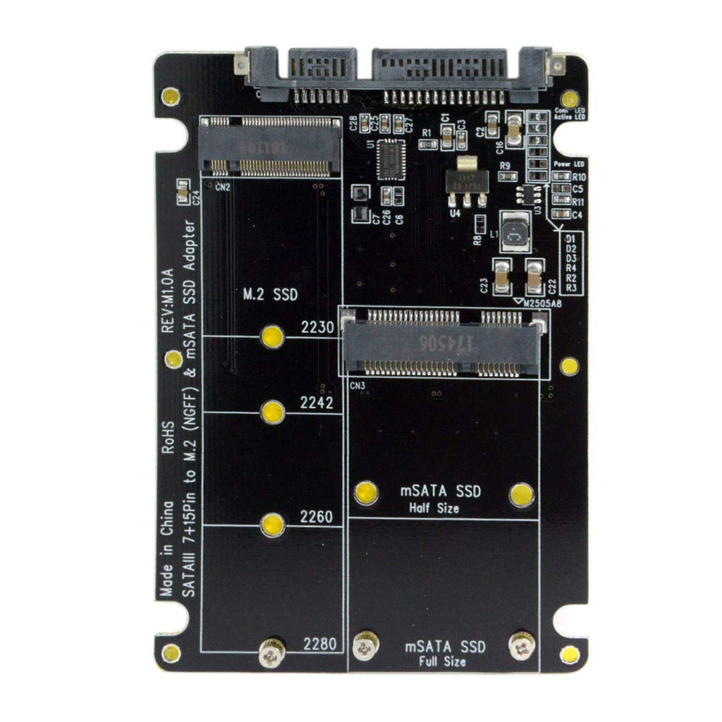 2 in 1 M.2 NGFF B-key & mSATA SSD to SATA 3.0 Adapter Enclosure M998